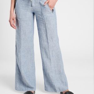 Athleta Cabo Linen Wide Leg Pant